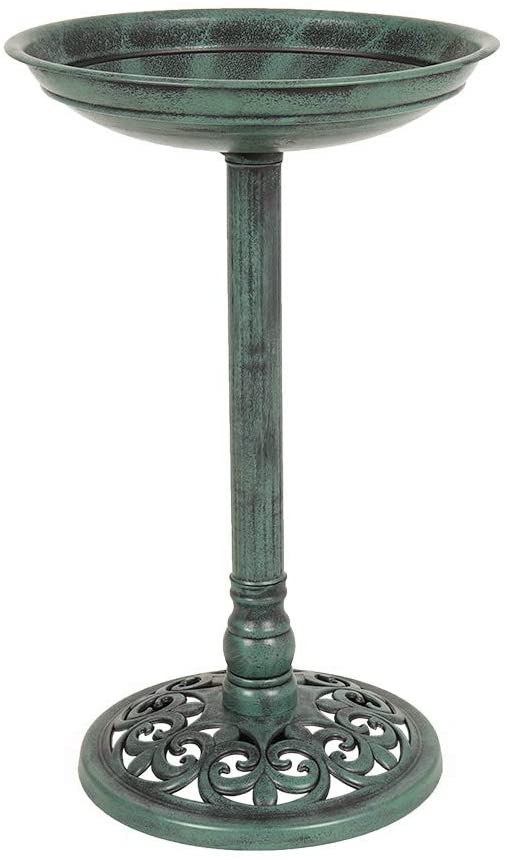 Traditional Bird Bath Pedestal Table Outdoor Waterproof Garden Feature Wild Bird Traditional Bird Bath Pedestal Table Outdoor Waterproof Garden Feature Wild Bird